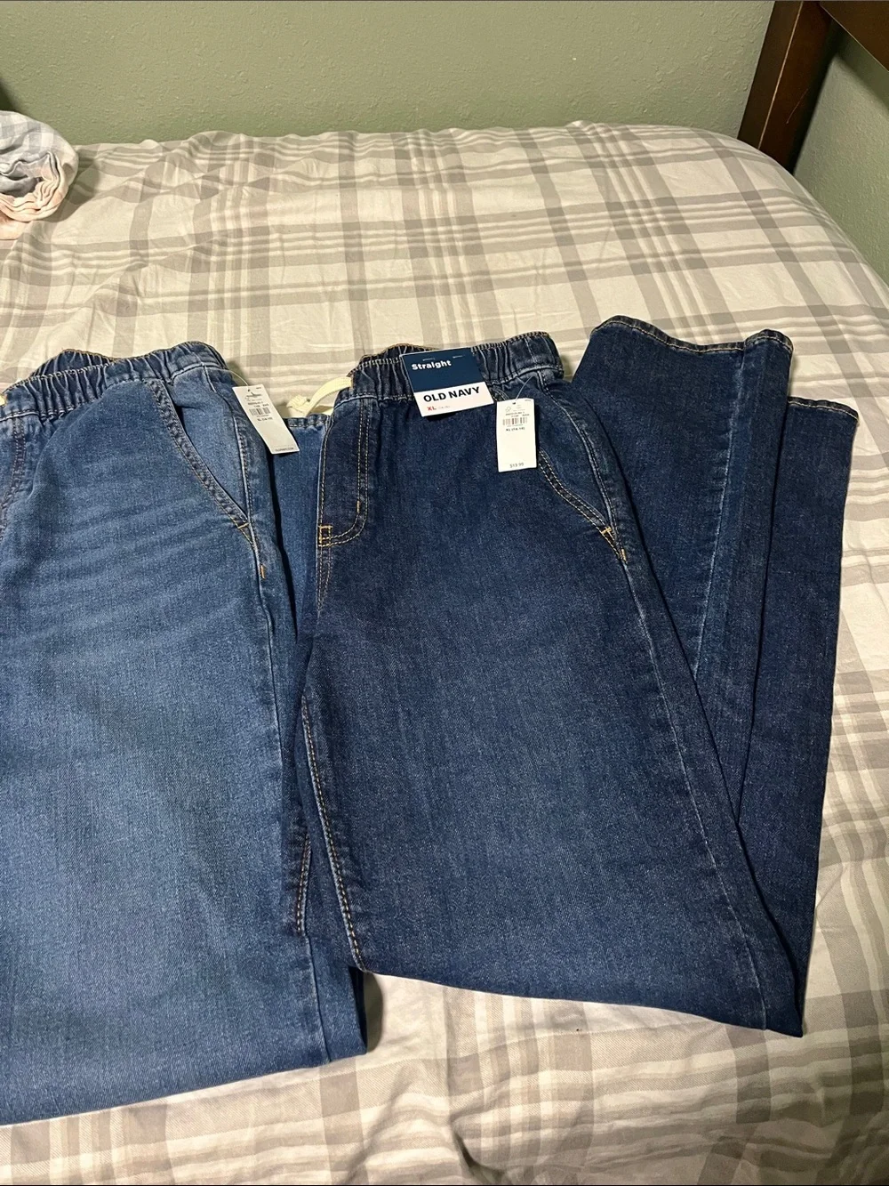 Old Navy Boys  Straight Elastic-Waist Jeans — Dark Blue & Medium Blue Set